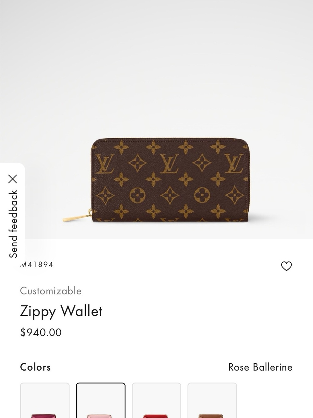 Louis Vuitton Monogram Zippy Wallet in Brown and Gold